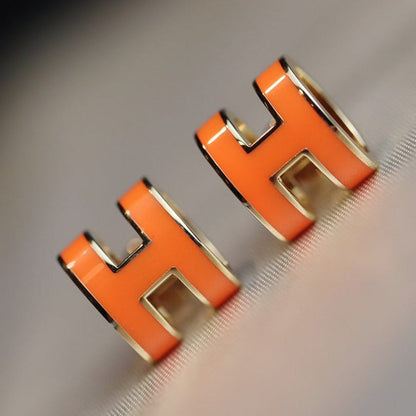 [Loran]MINI POP H EARRINGS ORANGE