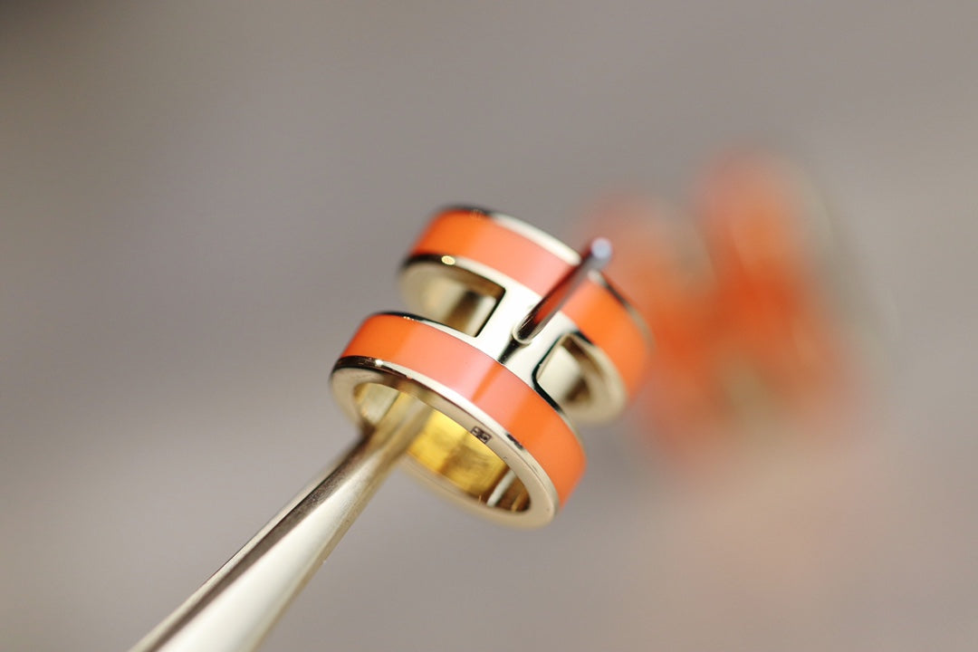 [Loran]MINI POP H EARRINGS ORANGE