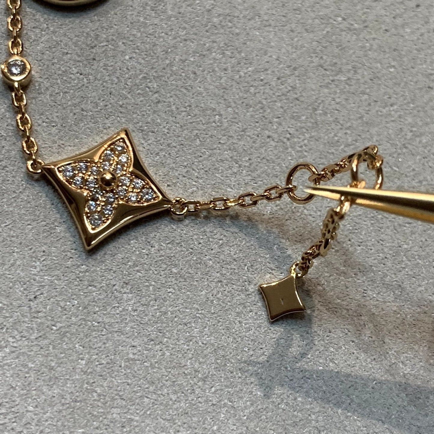 [Loran]STAR AND SUN 4 MOTIFS GOLD DIAMONDS BRACELET