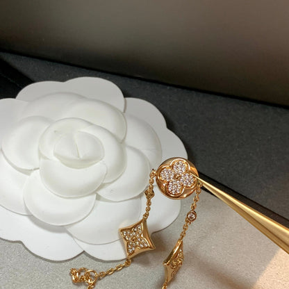 [Loran]STAR AND SUN 4 MOTIFS GOLD DIAMONDS BRACELET