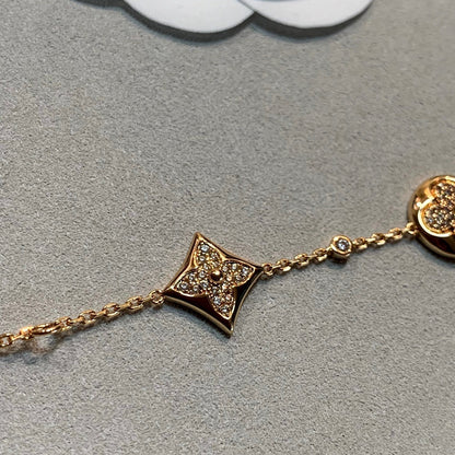 [Loran]STAR AND SUN 4 MOTIFS GOLD DIAMONDS BRACELET