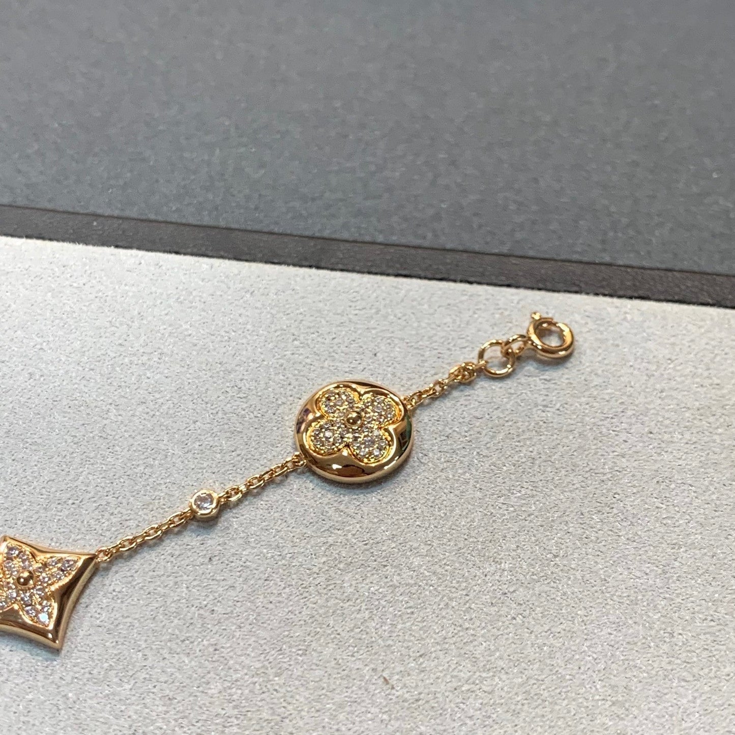 [Loran]STAR AND SUN 4 MOTIFS GOLD DIAMONDS BRACELET