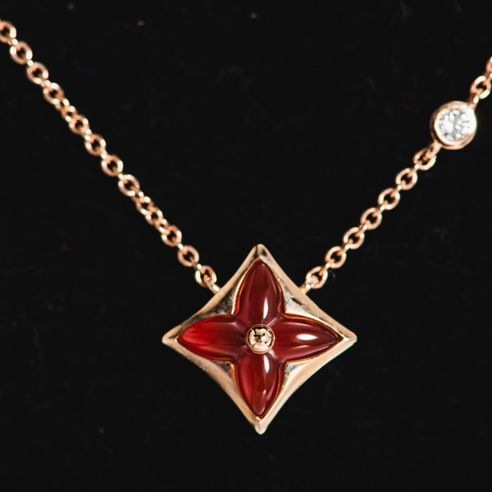 [Loran]STAR NECKLACE ROSE GOLD 1 DIAMOND