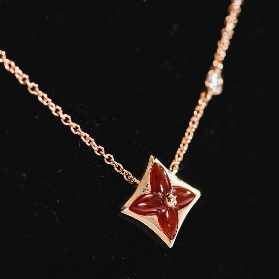 [Loran]STAR NECKLACE ROSE GOLD 1 DIAMOND