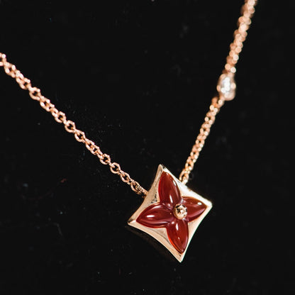 [Loran]STAR NECKLACE ROSE GOLD 1 DIAMOND