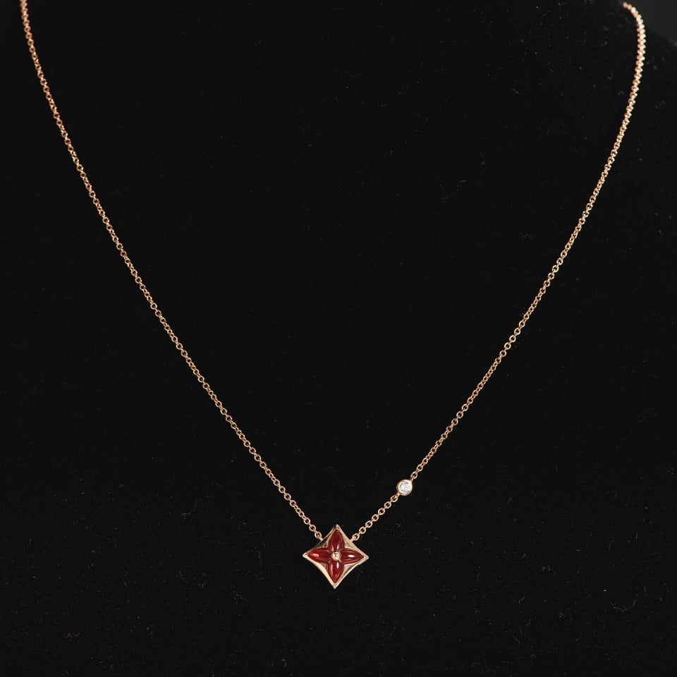 [Loran]STAR NECKLACE ROSE GOLD 1 DIAMOND