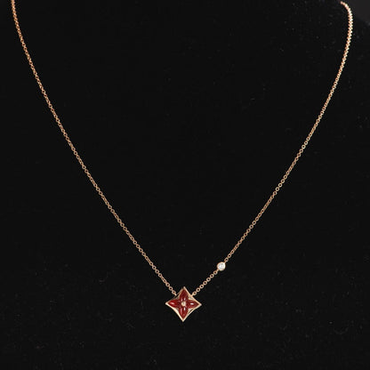 [Loran]STAR NECKLACE ROSE GOLD 1 DIAMOND