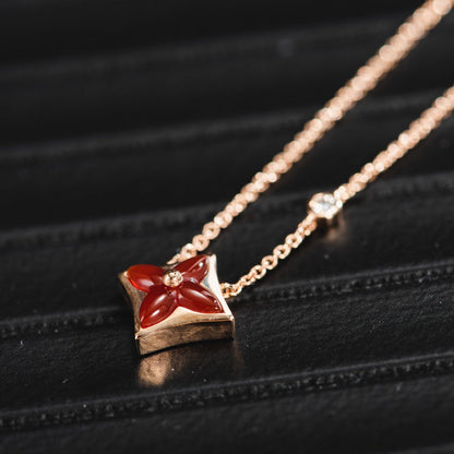 [Loran]STAR NECKLACE ROSE GOLD 1 DIAMOND