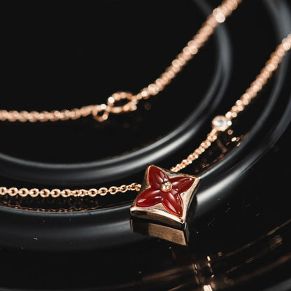[Loran]STAR NECKLACE ROSE GOLD 1 DIAMOND