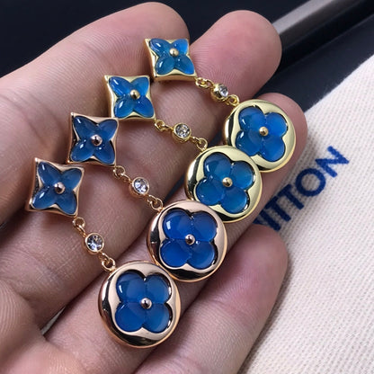 [Loran]STAR AND SUN AGATE DIAMOND EARRINGS