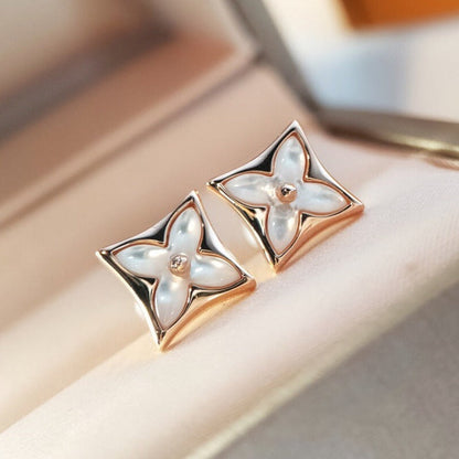 [Loran]STAR MOP ROSE GOLD EARRINGS