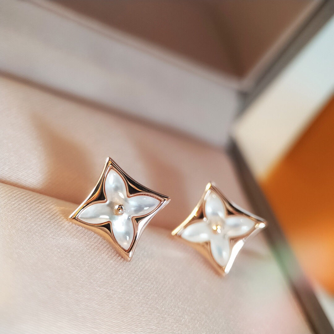 [Loran]STAR MOP ROSE GOLD EARRINGS
