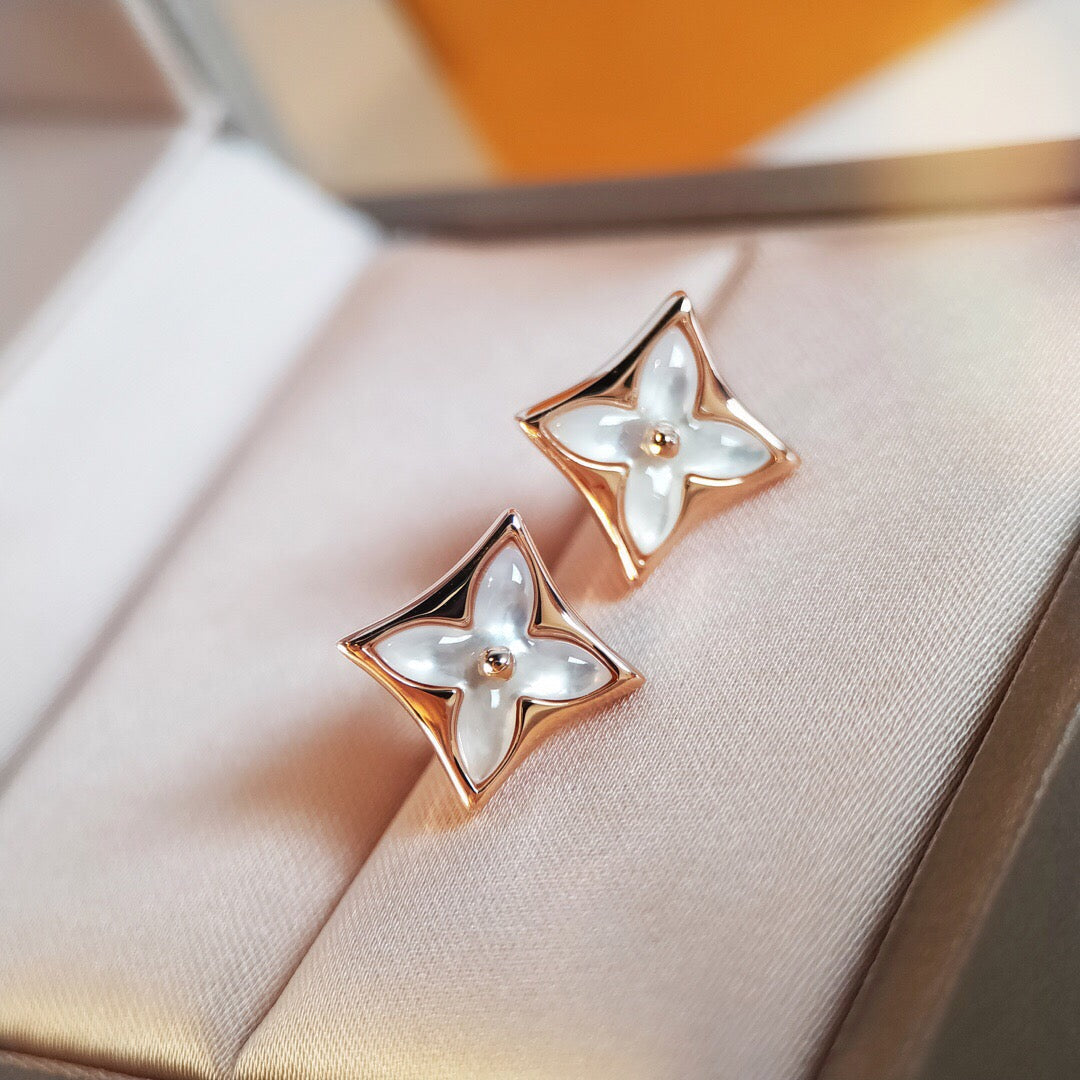 [Loran]STAR MOP ROSE GOLD EARRINGS