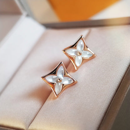 [Loran]STAR MOP ROSE GOLD EARRINGS