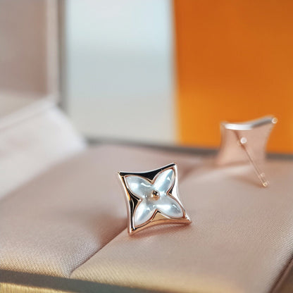 [Loran]STAR MOP ROSE GOLD EARRINGS