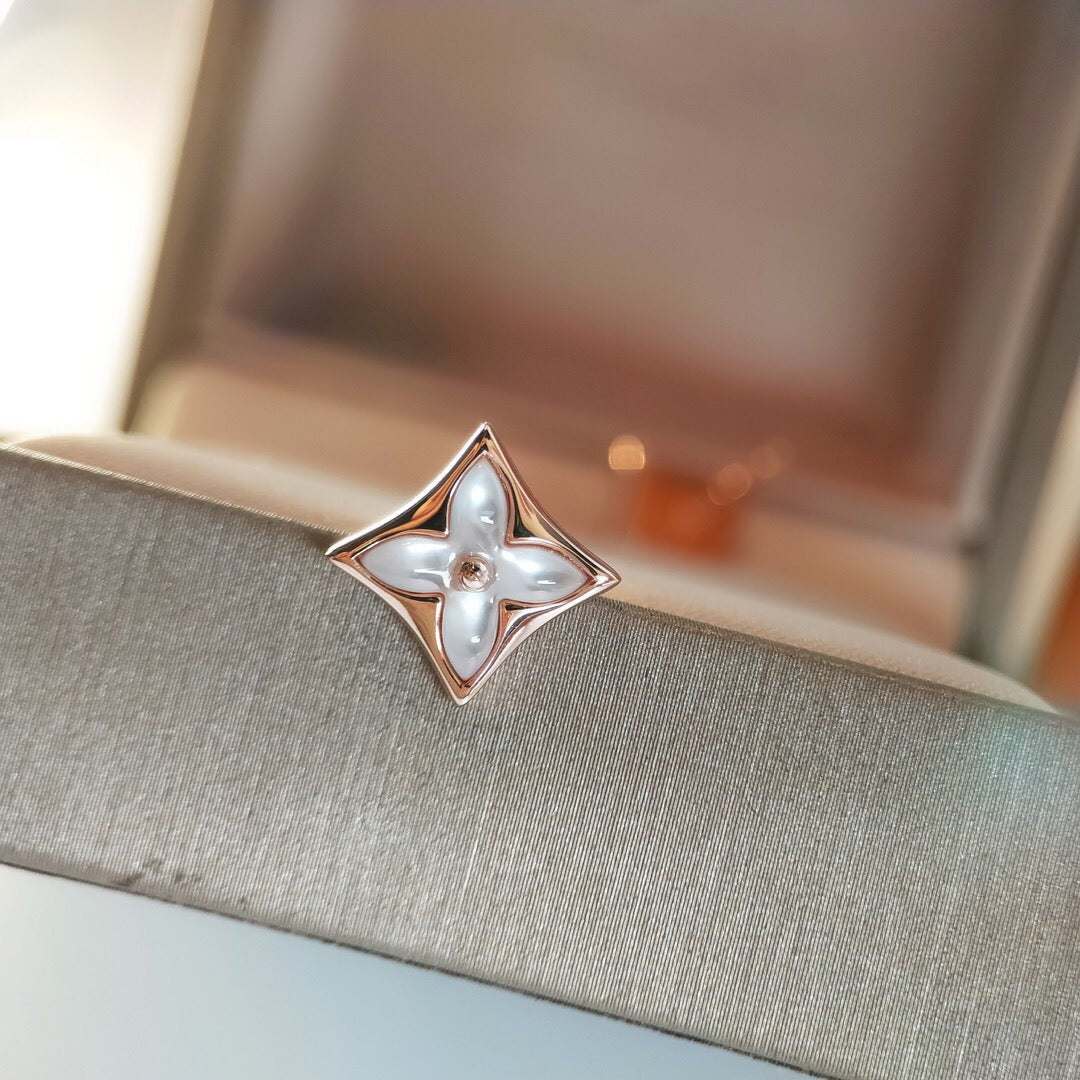 [Loran]STAR MOP ROSE GOLD EARRINGS