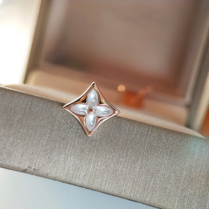 [Loran]STAR MOP ROSE GOLD EARRINGS