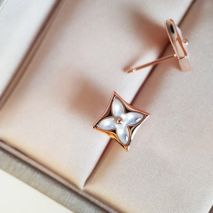 [Loran]STAR MOP ROSE GOLD EARRINGS