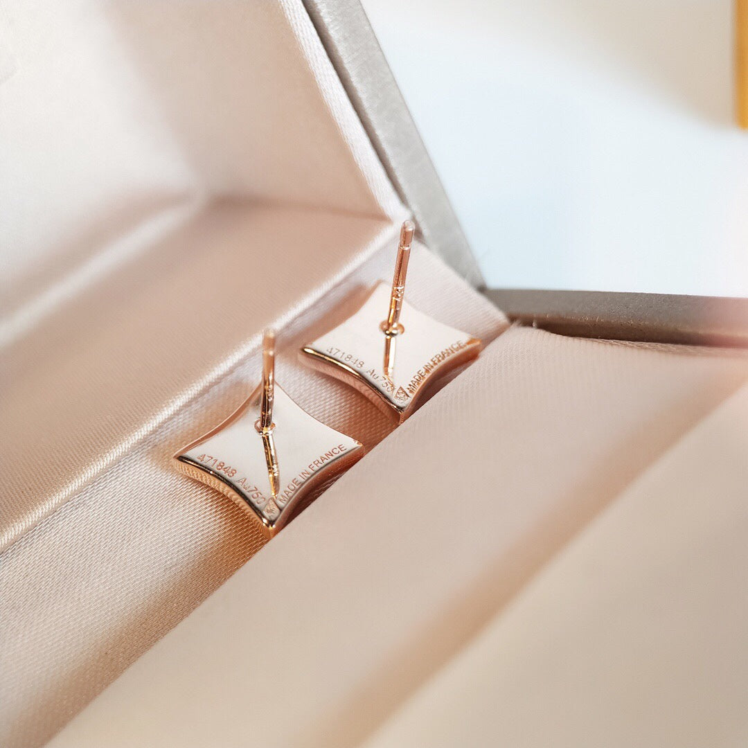 [Loran]STAR MOP ROSE GOLD EARRINGS