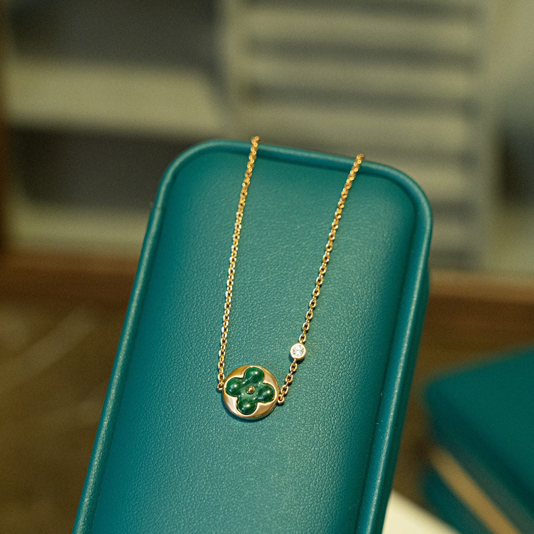 [Loran]SUN MALACHITE 1 DIAMOND ROSE GOLD BRACELET