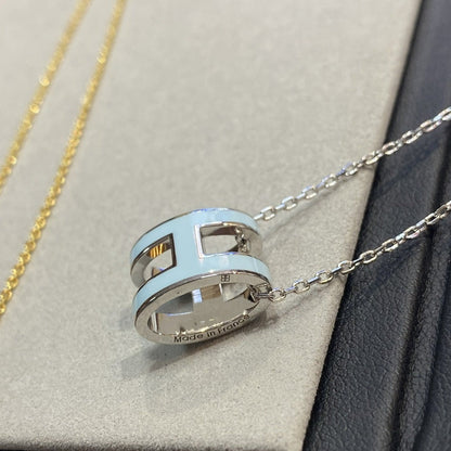 [Loran]POP H LIGHT BLUE NECKLACE