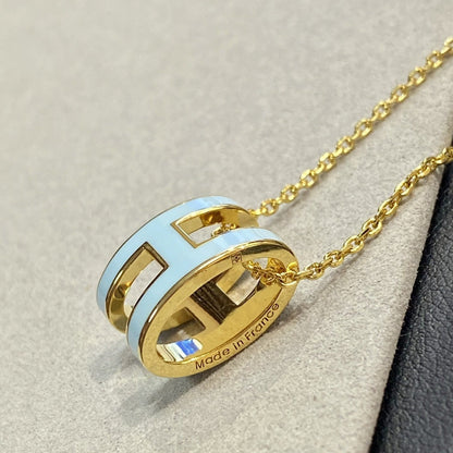 [Loran]POP H LIGHT BLUE NECKLACE