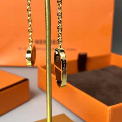 [Loran]CHAINE VERSO BLACK CERAMIC EARRINGS