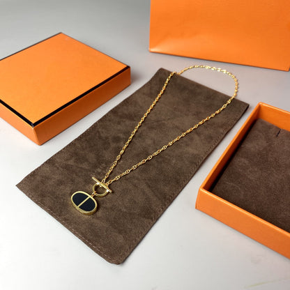 [Loran]CHAINE VERSO BLACK CERAMIC NECKLACE