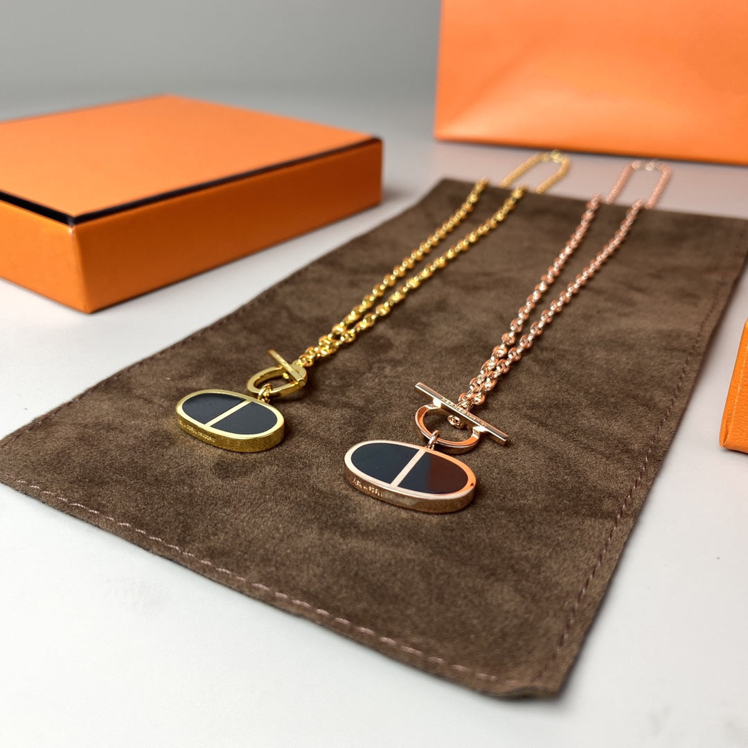 [Loran]CHAINE VERSO BLACK CERAMIC NECKLACE