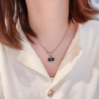 [Loran]CHAINE VERSO BLACK CERAMIC NECKLACE
