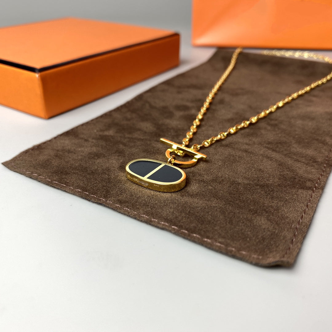 [Loran]CHAINE VERSO BLACK CERAMIC NECKLACE
