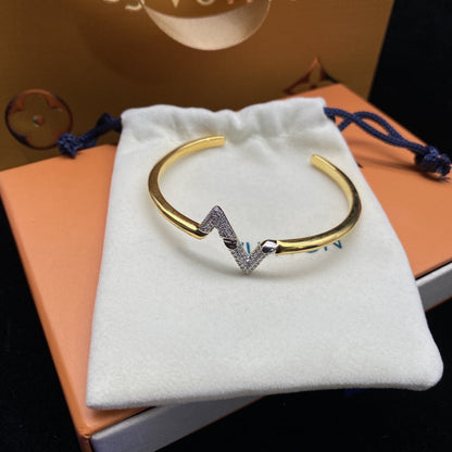 [Loran]VOLTE UPSITE DOWN DIAMOND GOLD OPEN BRACELET
