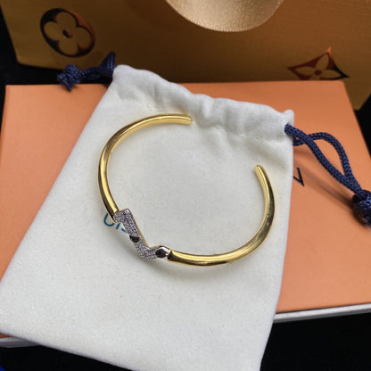 [Loran]VOLTE UPSITE DOWN DIAMOND GOLD OPEN BRACELET