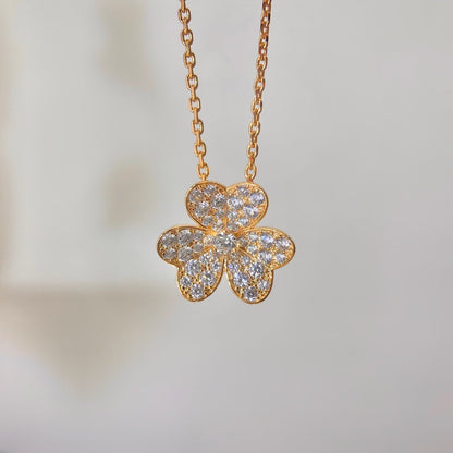[Loran]PAVÉ DIAMOND FLOWER CHARM NECKLACE