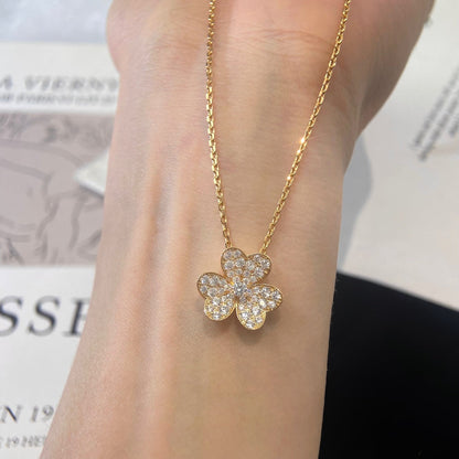 [Loran]PAVÉ DIAMOND FLOWER CHARM NECKLACE