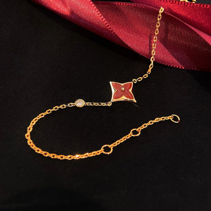 [Loran]COLOR STAR CARNELIAN ROSE GOLD DIAMOND BRACELET