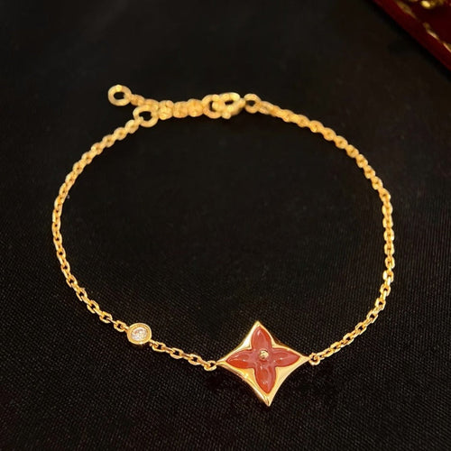 [Loran]COLOR STAR CARNELIAN ROSE GOLD DIAMOND BRACELET