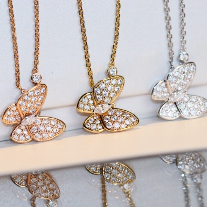 [Loran]BUTTERFLY DIAMOND CHARM NECKLACE