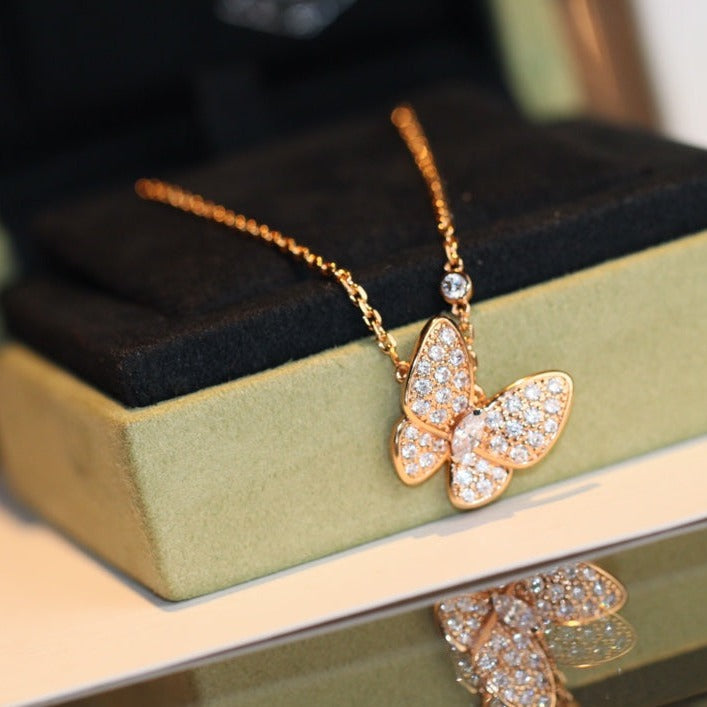 [Loran]BUTTERFLY DIAMOND CHARM NECKLACE