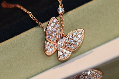 [Loran]BUTTERFLY DIAMOND CHARM NECKLACE