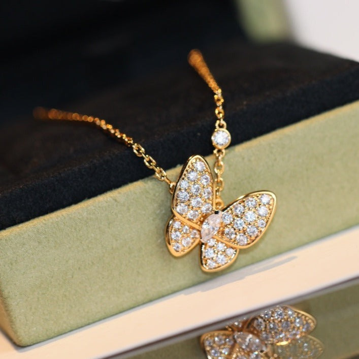 [Loran]BUTTERFLY DIAMOND CHARM NECKLACE