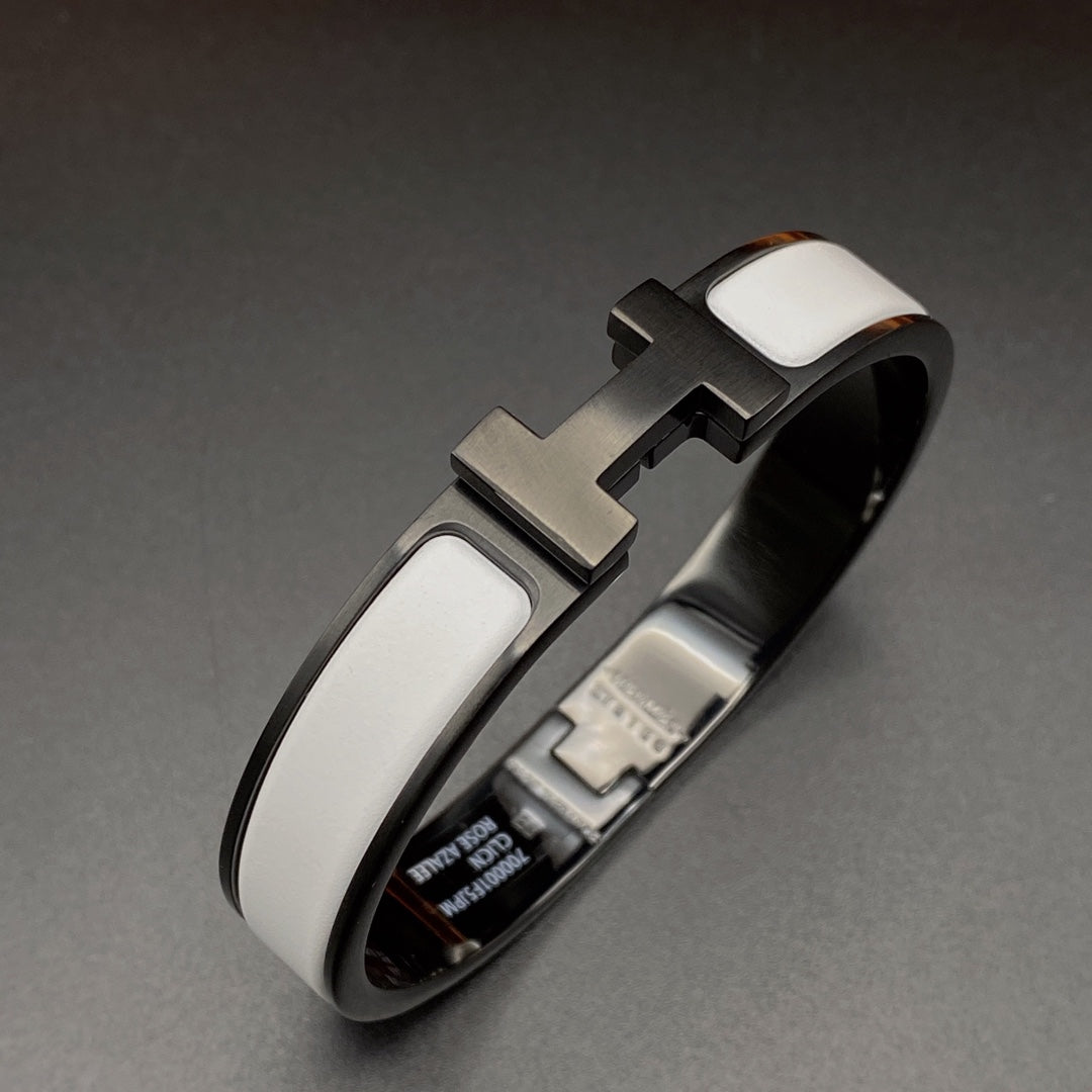 [Loran]H BRACELET 12MM BLACK WHITE CERAMIC
