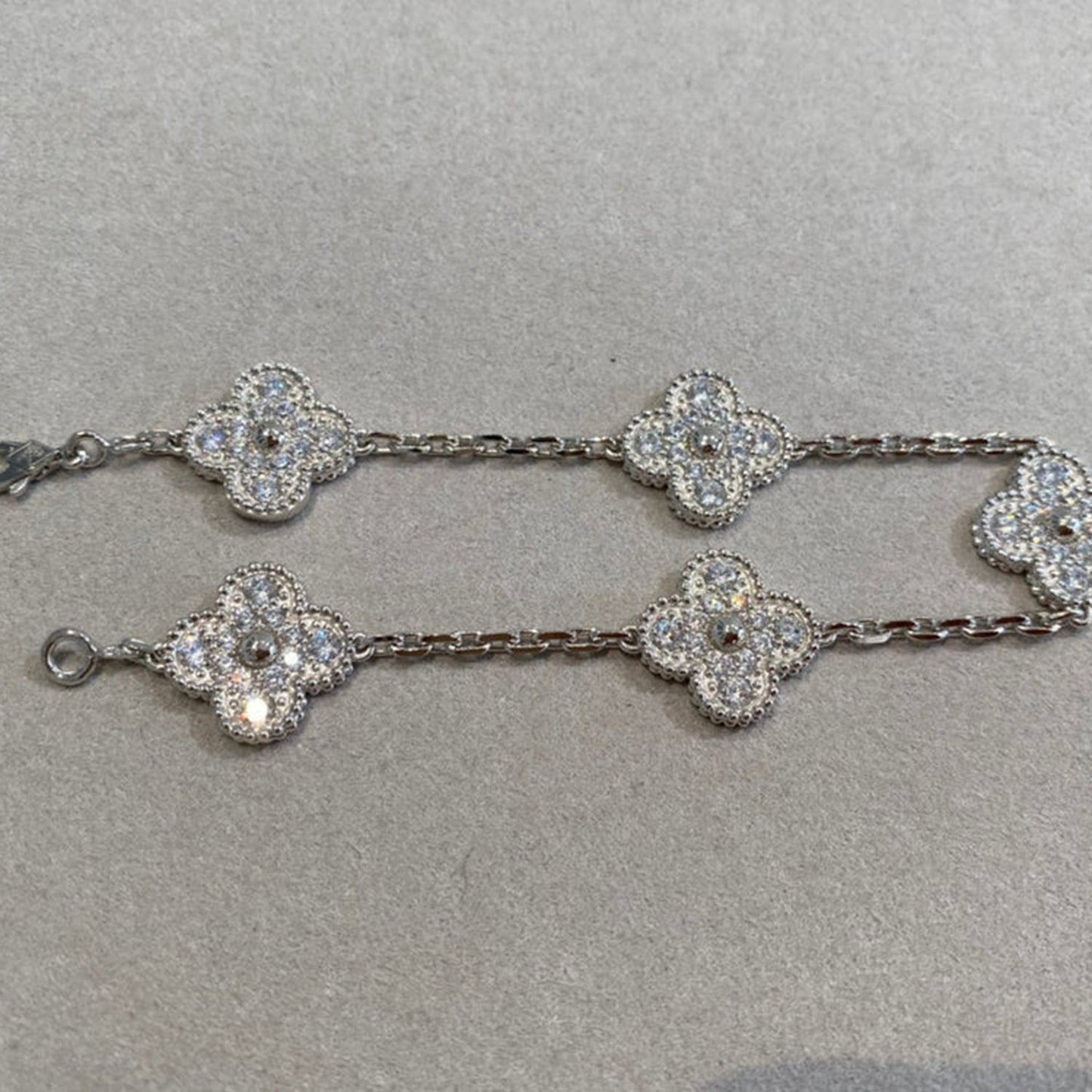 [Loran]LUCKY CLOVER 5-MOTIF BRACELET - FULL-DIAMOND