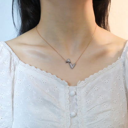 [Loran]VOLT SILVER DIAMOND PEDANT NECKLACE