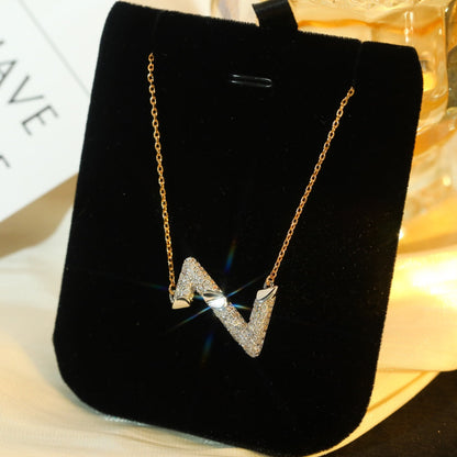 [Loran]VOLT SILVER DIAMOND PEDANT NECKLACE