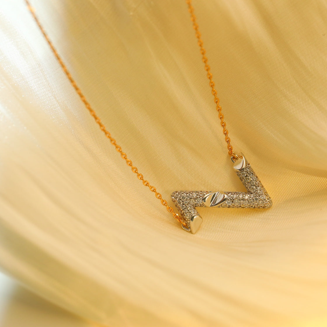 [Loran]VOLT SILVER DIAMOND PEDANT NECKLACE