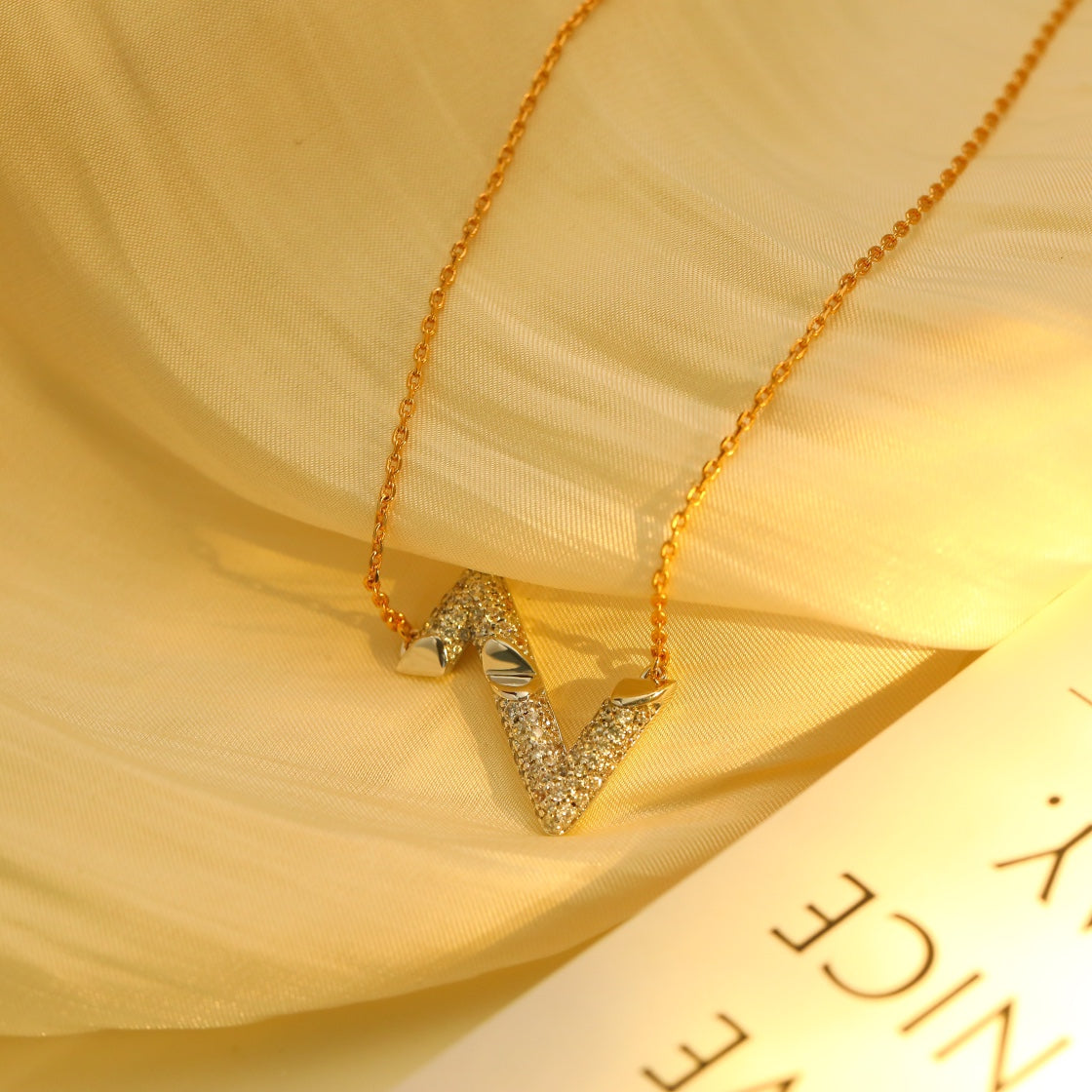 [Loran]VOLT SILVER DIAMOND PEDANT NECKLACE