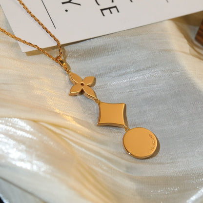 [Loran]STAR AND SUN DIAMOND ROSE GOLD NECKLACE