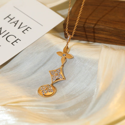 [Loran]STAR AND SUN DIAMOND ROSE GOLD NECKLACE