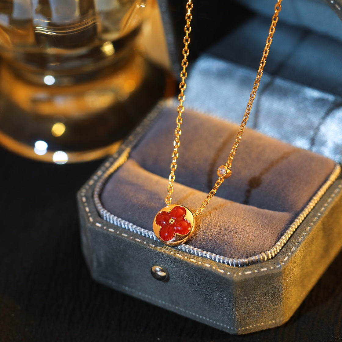 [Loran]SUN PEDANT ROSE GOLD 1 DIAMOND NECKLACE